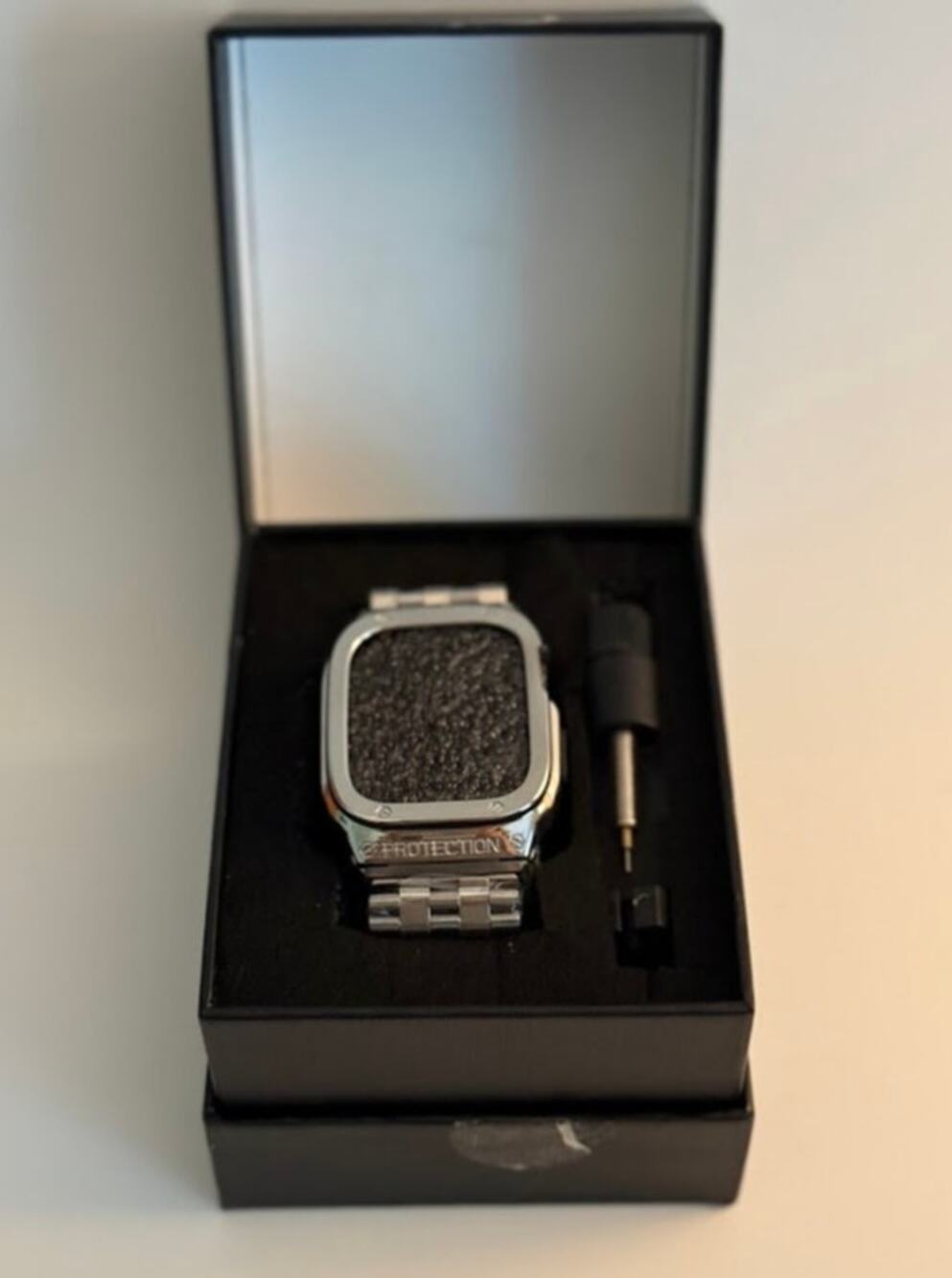 New In Box Mens Silver Classic Stainless Steel Smart Watch Band And Case